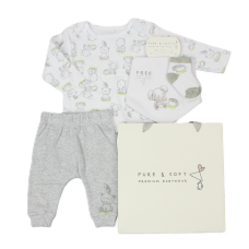 E13334: Baby Unisex Animals 5 Piece Gift set (0-6 Months)